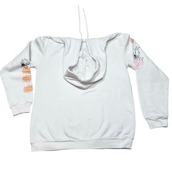 Nickelodeon Rugrats Real Monsters Hoodie Sweater Rocko 90s Men Large White - Picture 2 of 5